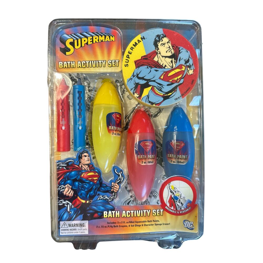 SUPERMAN (DC) Bath Activity Set ( Collectible ) early 2000s